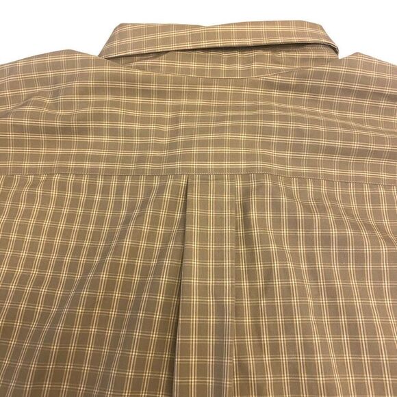 Eddie Bauer Olive Checked Long Sleeve Button Down Shirt Sz XXL - Picture 7 of 12